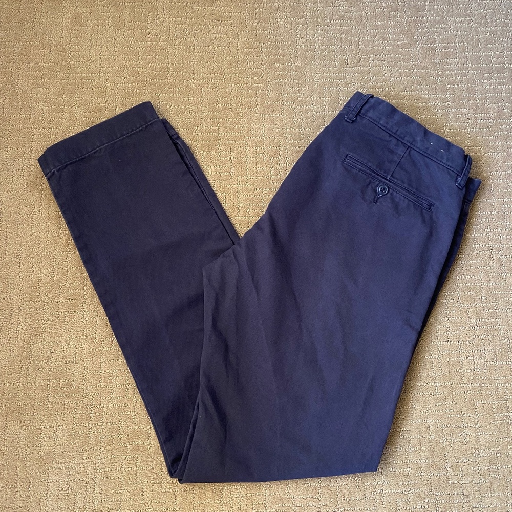 JCrew - slim 484 khakis, W34 L32, navy blue, used